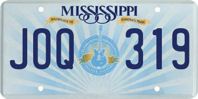 MS license plate JOQ319