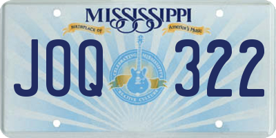MS license plate JOQ322