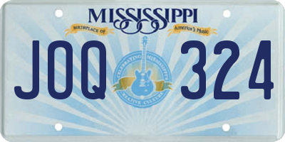 MS license plate JOQ324