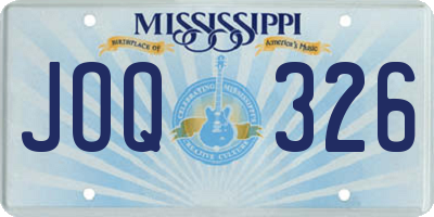 MS license plate JOQ326