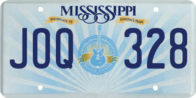MS license plate JOQ328