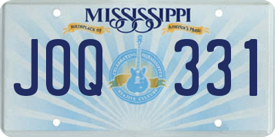 MS license plate JOQ331