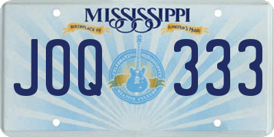 MS license plate JOQ333