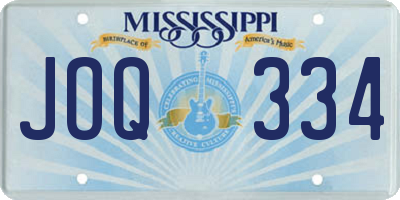 MS license plate JOQ334