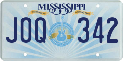 MS license plate JOQ342