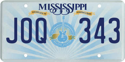 MS license plate JOQ343