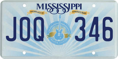 MS license plate JOQ346
