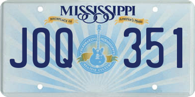 MS license plate JOQ351
