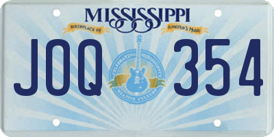 MS license plate JOQ354