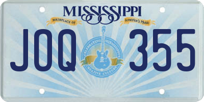 MS license plate JOQ355