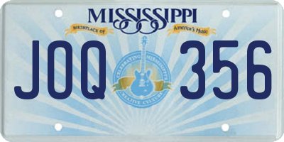 MS license plate JOQ356