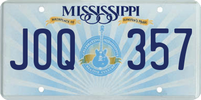 MS license plate JOQ357