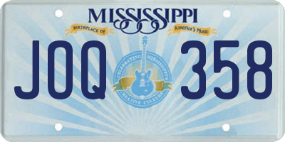 MS license plate JOQ358