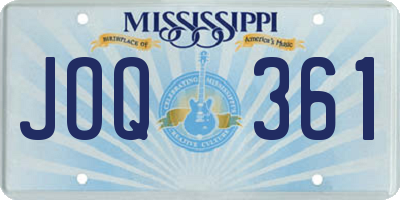 MS license plate JOQ361