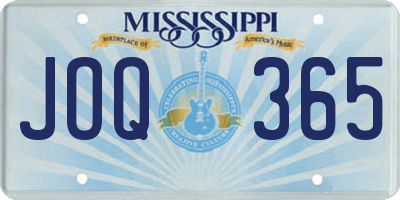 MS license plate JOQ365