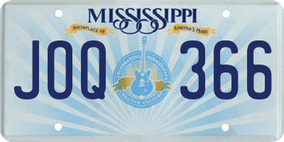 MS license plate JOQ366