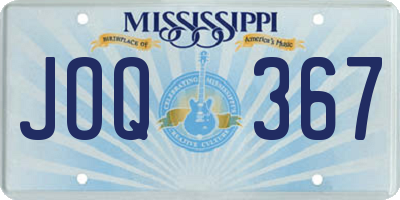 MS license plate JOQ367
