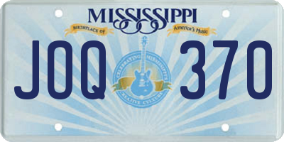 MS license plate JOQ370