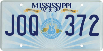 MS license plate JOQ372