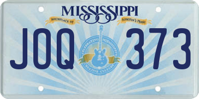 MS license plate JOQ373