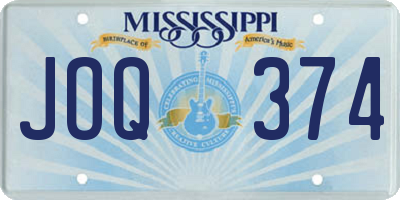 MS license plate JOQ374