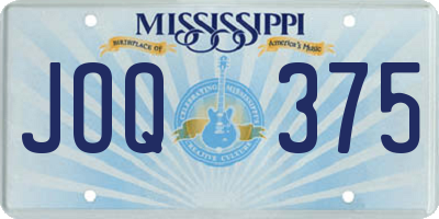 MS license plate JOQ375