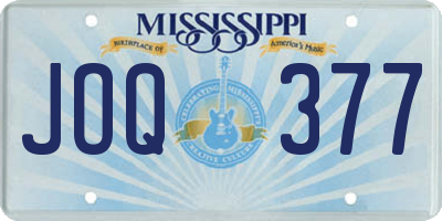 MS license plate JOQ377