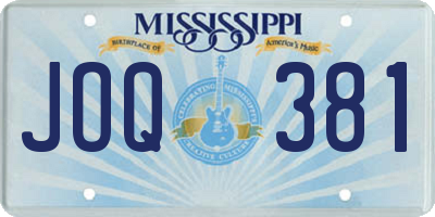 MS license plate JOQ381