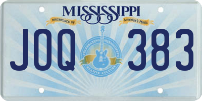 MS license plate JOQ383