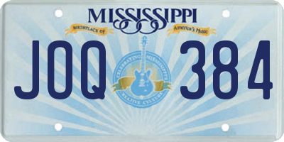 MS license plate JOQ384