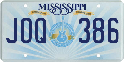MS license plate JOQ386