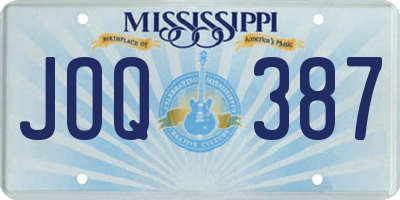 MS license plate JOQ387