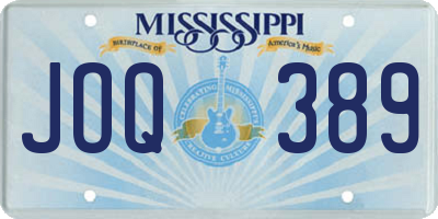 MS license plate JOQ389