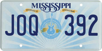 MS license plate JOQ392