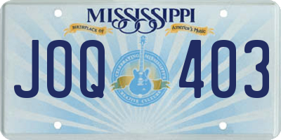 MS license plate JOQ403