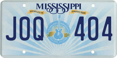 MS license plate JOQ404