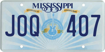 MS license plate JOQ407