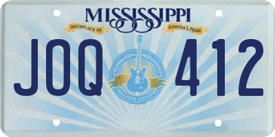 MS license plate JOQ412