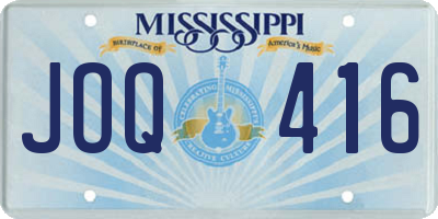 MS license plate JOQ416