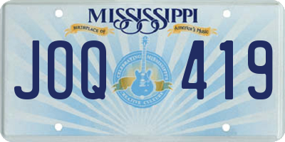MS license plate JOQ419
