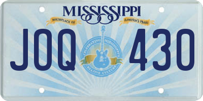 MS license plate JOQ430