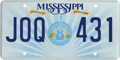 MS license plate JOQ431
