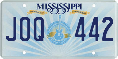 MS license plate JOQ442