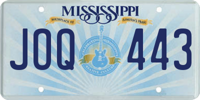 MS license plate JOQ443