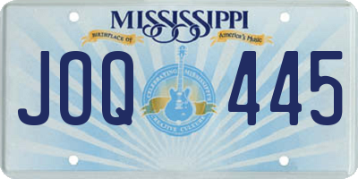 MS license plate JOQ445