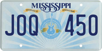 MS license plate JOQ450
