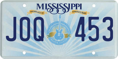 MS license plate JOQ453
