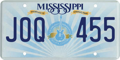 MS license plate JOQ455