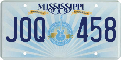 MS license plate JOQ458