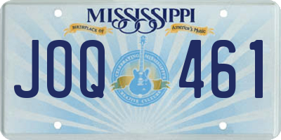MS license plate JOQ461